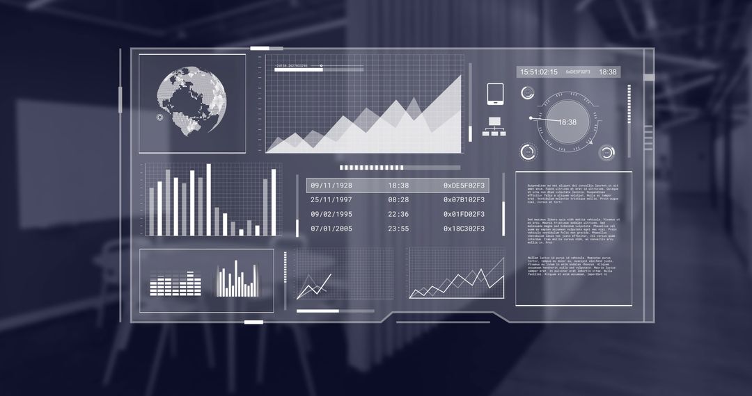 Global Data Visuals in Modern Office Environment