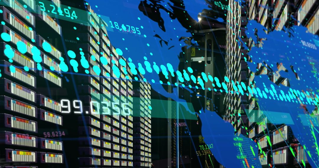 Global Data Processing with Digital World Map Overlay