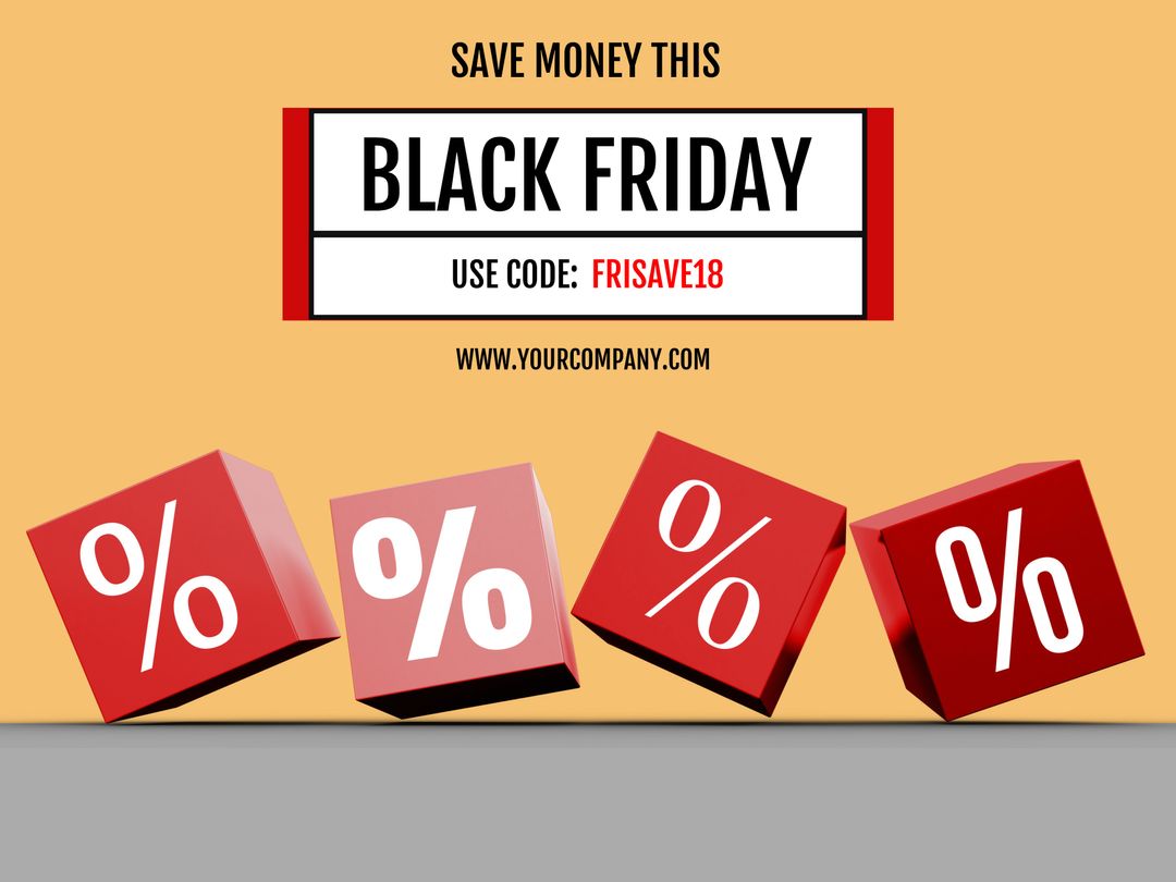Bold Black Friday Sale Reminder with Discount Symbols