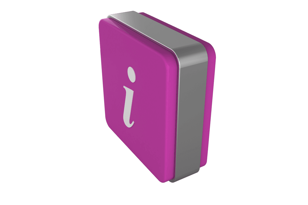Purple Information Cube on Transparent Background Illustration