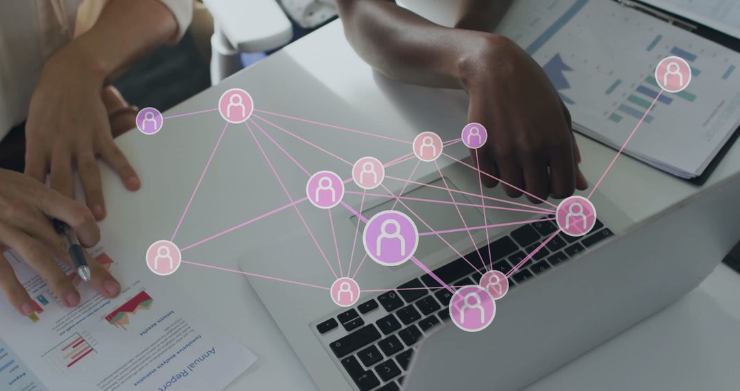 Business Team Analyzing Network and Data