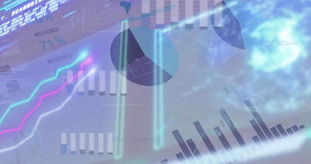 Abstract Digital Interface with Graphs and Data Analysis
