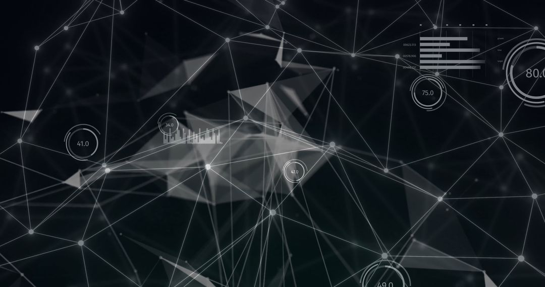 Futuristic digital network with data analytics interface