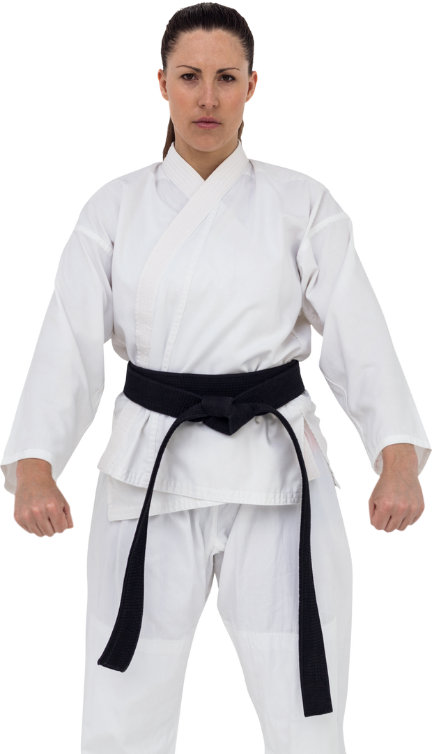 Transparent Background Female Karate Practitioner in Martial Arts Uniform - Download Free Stock Images Pikwizard.com