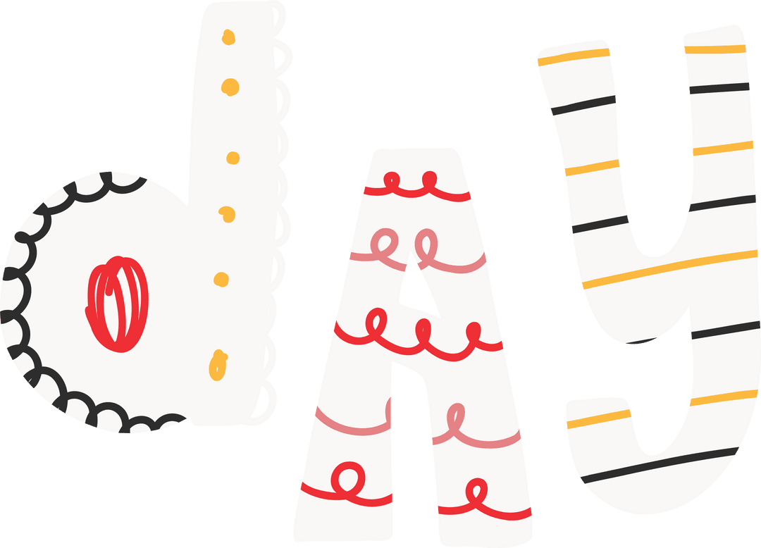 Creative Typographic Design of Word 'Day' on Transparent Background