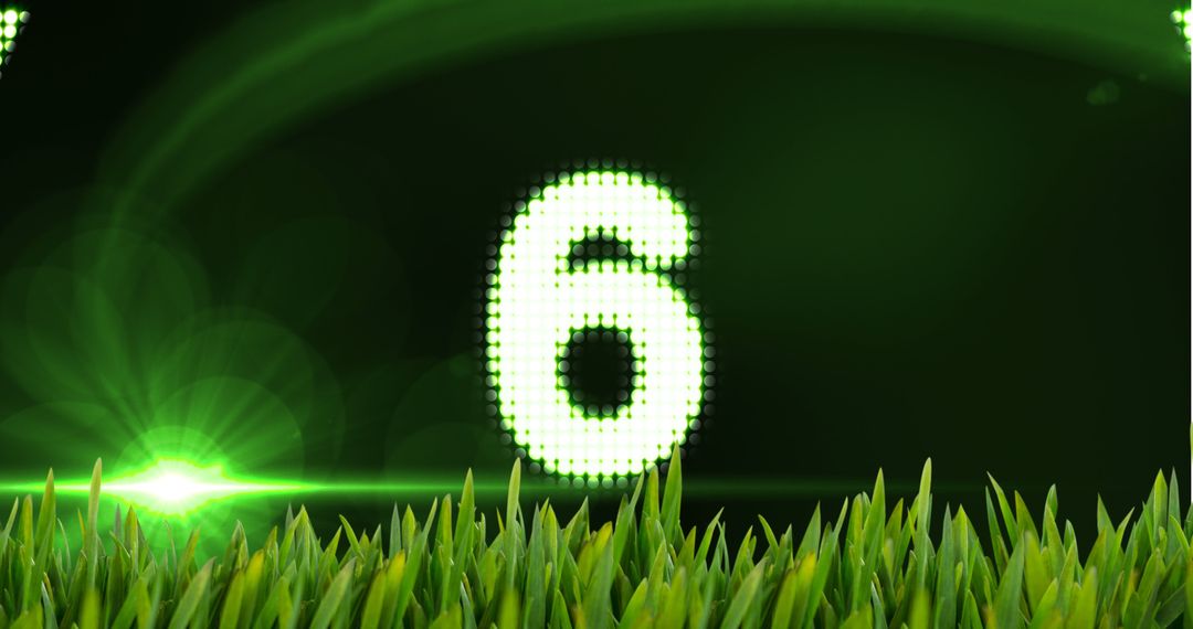 Grassy Digital Countdown with Bright Green Light Effects - Free Images, Stock Photos and Pictures on Pikwizard.com