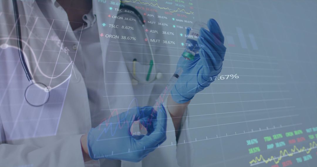 Scientist Analyzing Data in Innovative Biomedical Lab