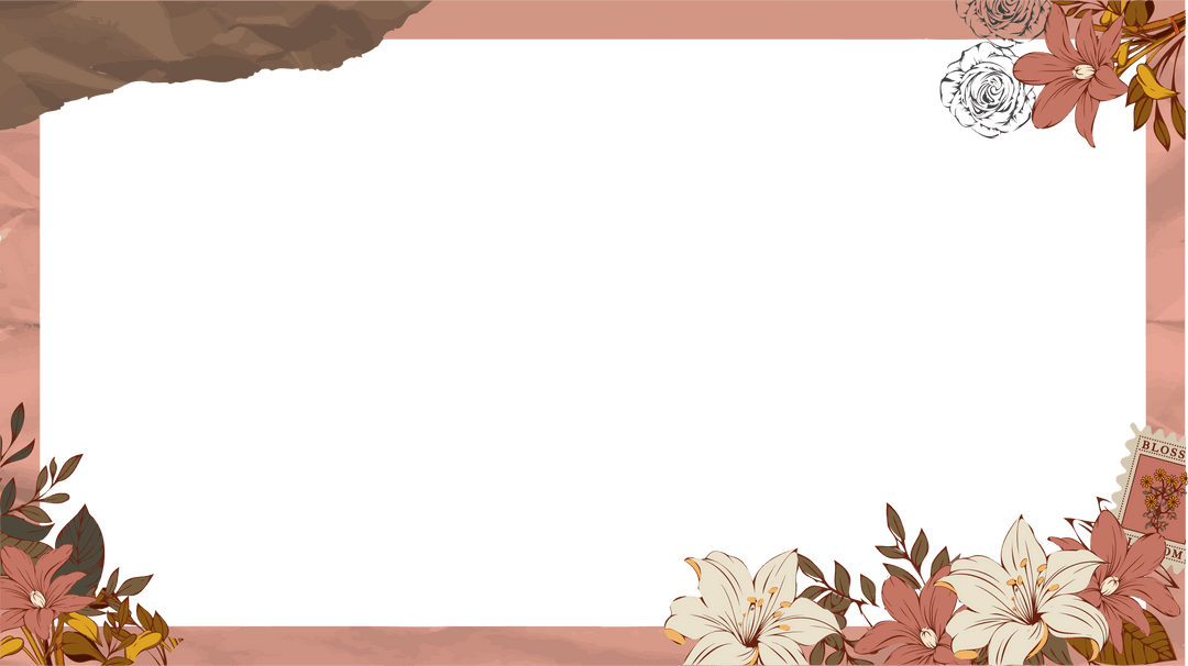 Transparent Floral Frame with Copy Space in Botanical Style