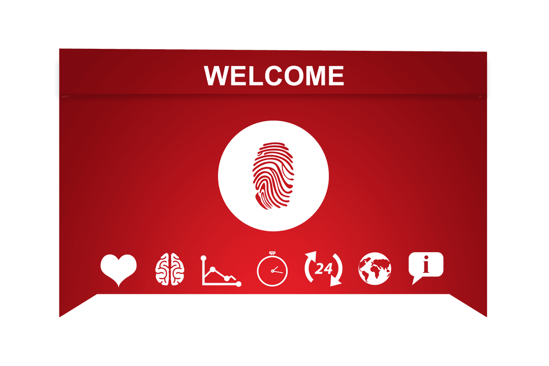 Transparent Screen with Fingerprint Welcome Design