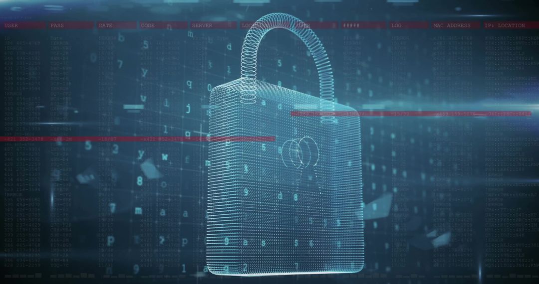 Digital Security Padlock and Data Streams