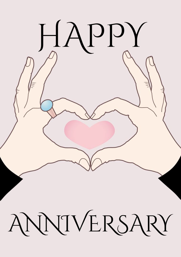 Anniversary Hearts Gesture with Celebration Text