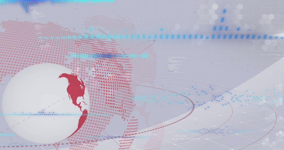 Global Financial Data Processing with Digital Interface Background