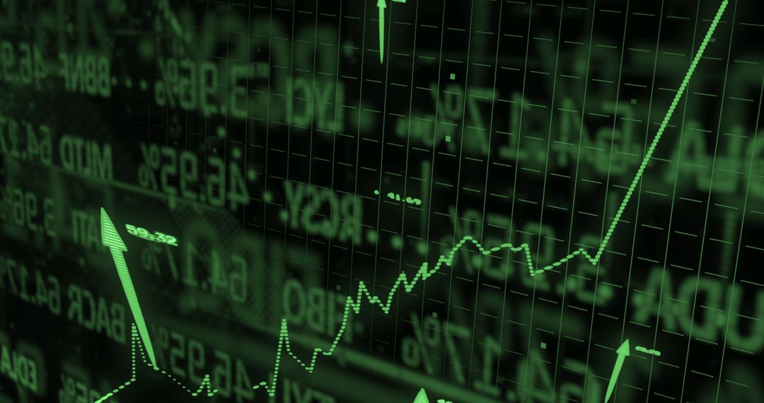 Dynamic Financial Growth Arrow with Data Overlay