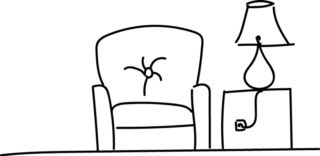 Modern Chair and Table with Lamp on Transparent Background