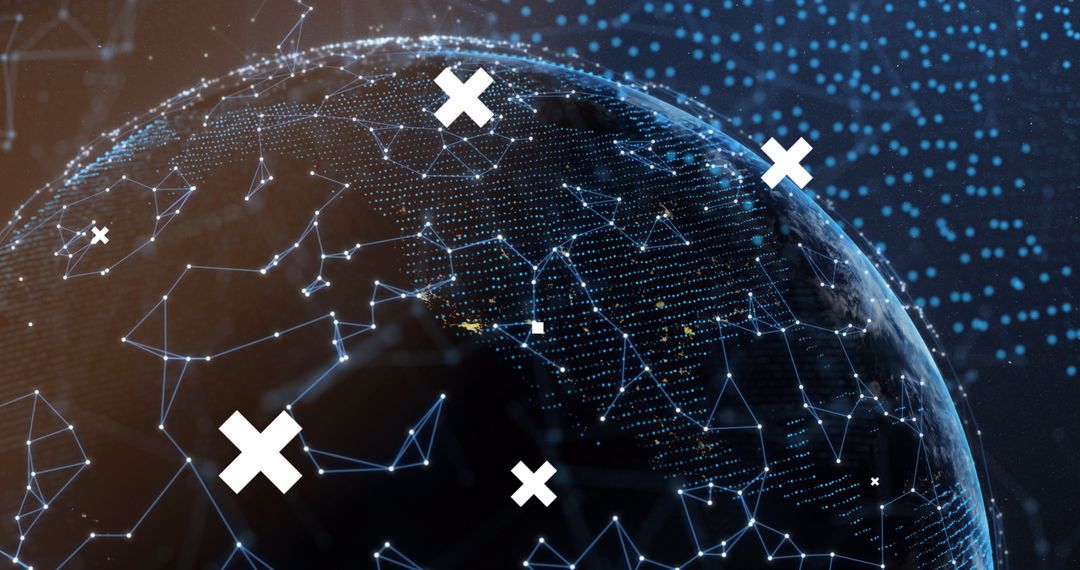 Global Network with Abstract Digital Interface Overlay