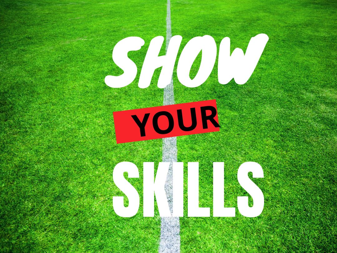 Motivational Label on Green Soccer Field Illustrating Competition