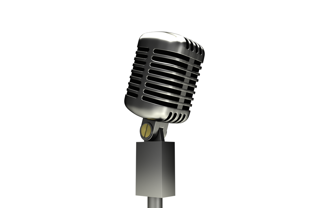 Vintage Silver Microphone On Transparent Background Isolated Illustration - Download Free Stock Images Pikwizard.com