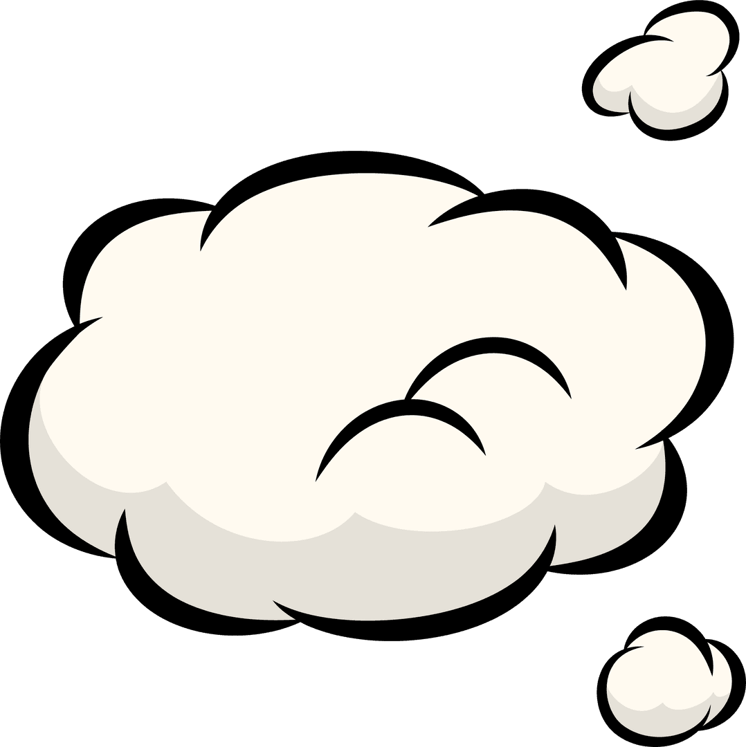 Stylized Cartoon Thought Bubble with Transparent Background