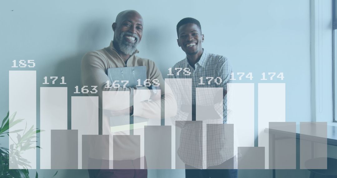 Business Professionals Analyzing Data Projections in Office