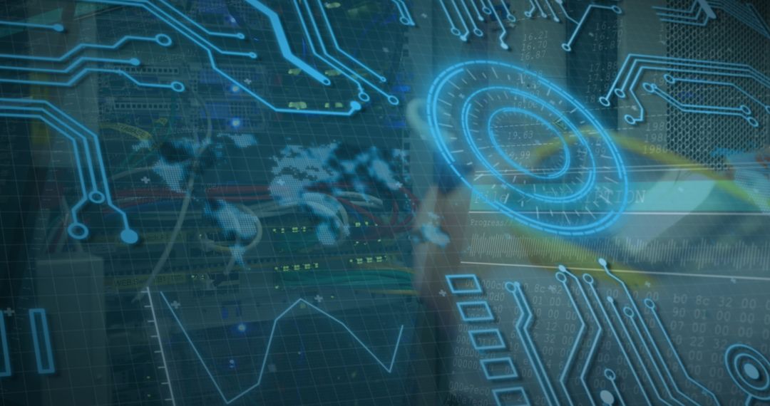 Futuristic Digital Interface with Global Connections