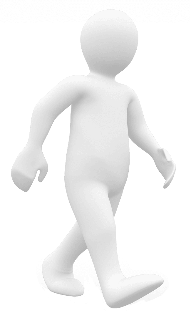 3D White Human Figurine on Transparent Background