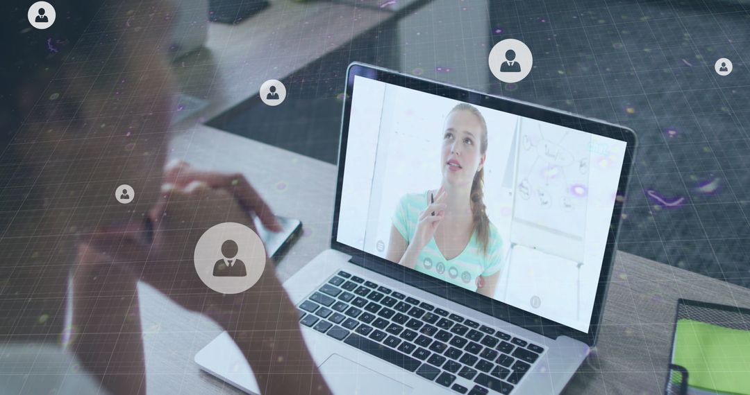 Virtual Team Collaboration with Diverse Colleagues on Laptop