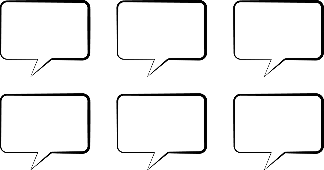 Black Transparent Speech Bubble Icon Set