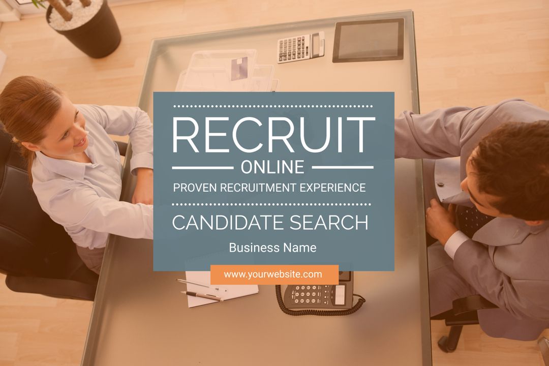 Corporate Recruitment Campaign Template with Business Shaking Hands