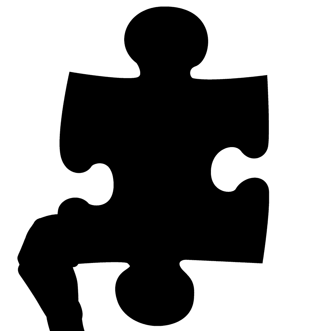 Transparent Hand Holding Puzzle Vector Silhouette