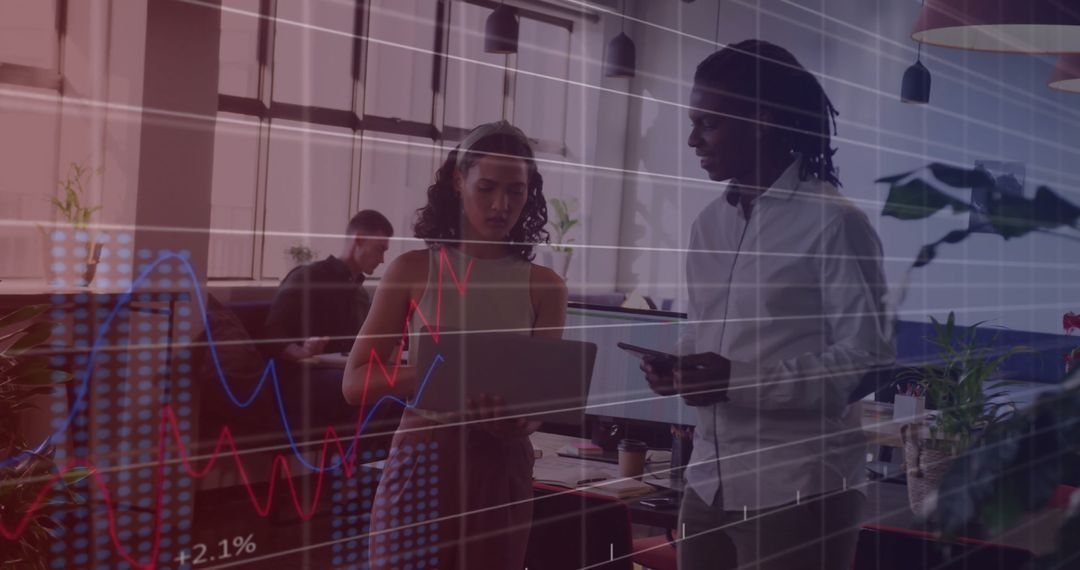 Business Team Collaborating on Financial Data Analysis