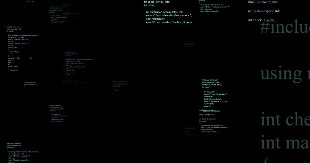 Dynamic digital data streams on dark background