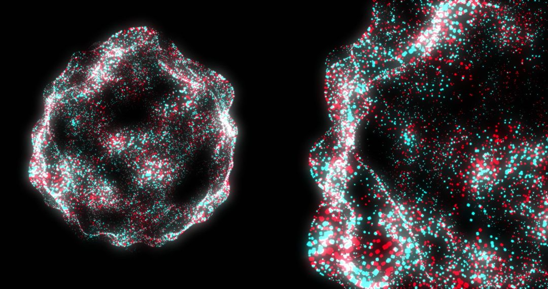 Digital Spheres of Data and Connectivity on Black Background