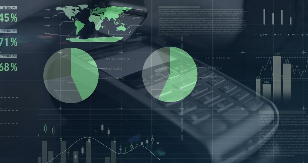 Futuristic Financial Data Analysis with Abstract Graphical Interface Overlay - Free Images, Stock Photos and Pictures on Pikwizard.com