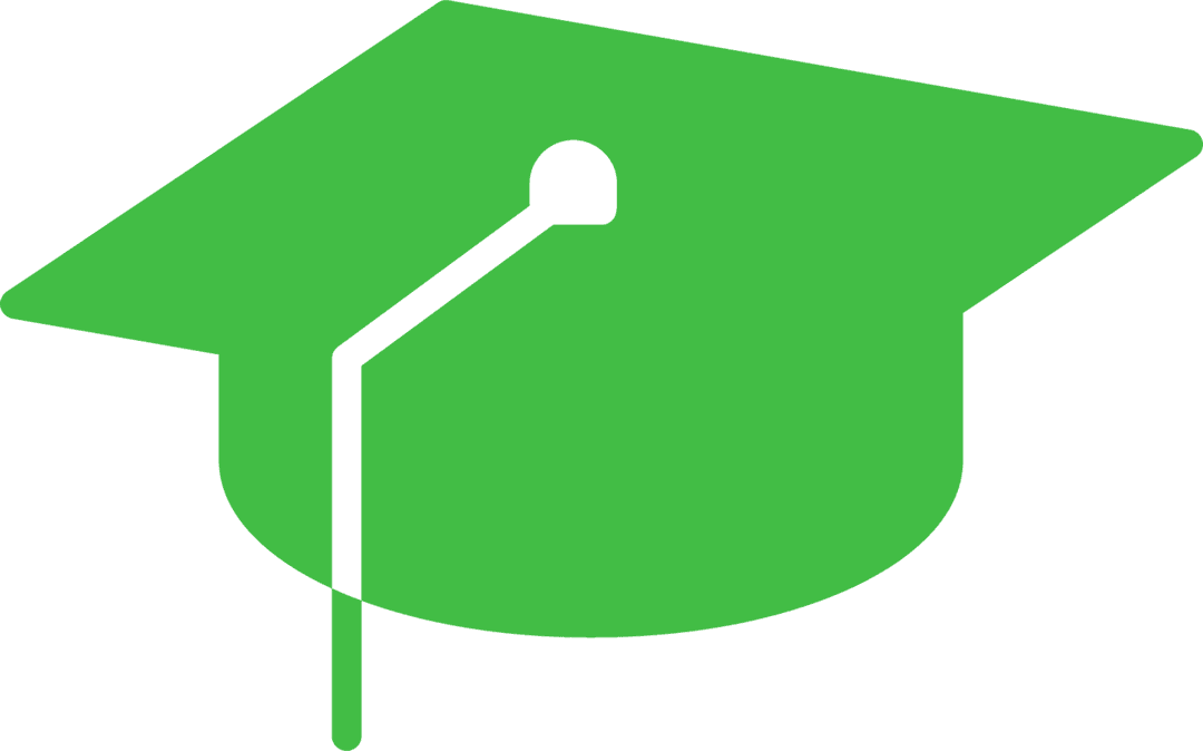 Green Graduation Cap Illustration on Transparent Background