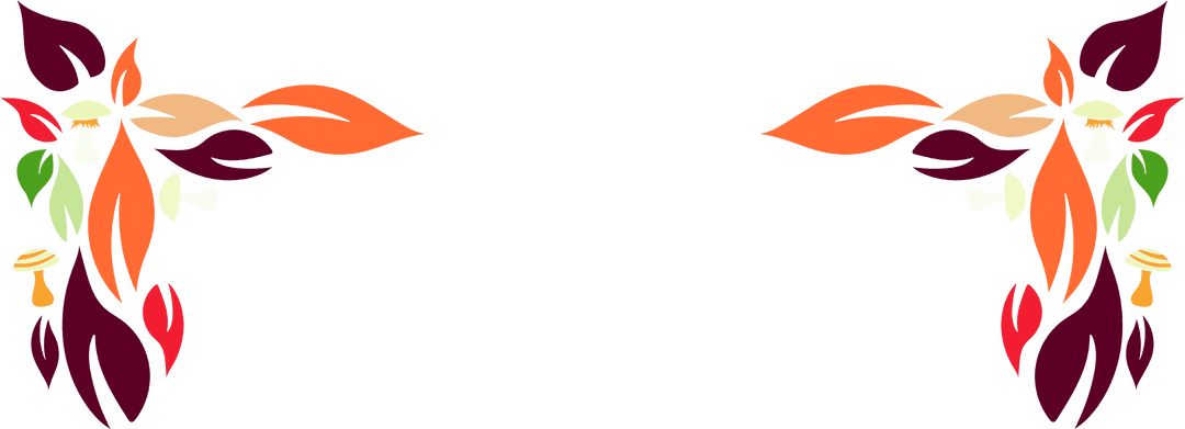 Autumn Leaves and Mushrooms Transparent Frame Design