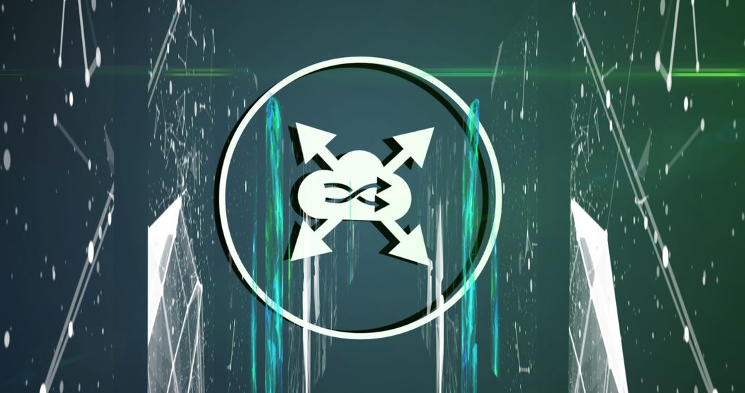 Futuristic Data Networking Concept with Digital Arrows and Connectivity Icons