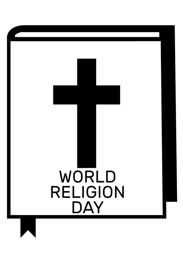 World religion day text with cross on book over white background - Free Images, Stock Photos and Pictures on Pikwizard.com