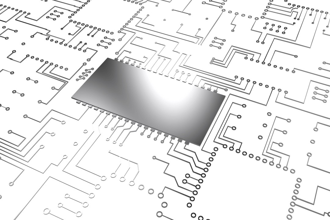 Silver Tag on Integrated Circuit with Transparent Background