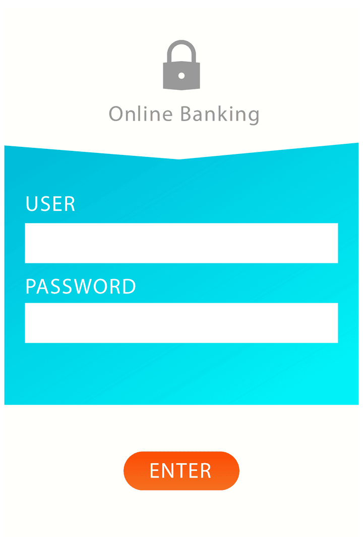 Transparent Online Banking Login Interface PNG