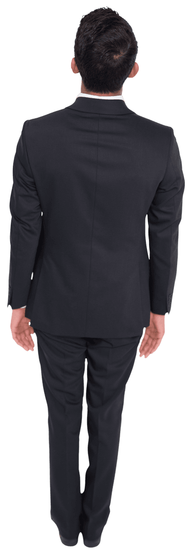 Businessman Turning Back Posing in Formal Attire Transparent