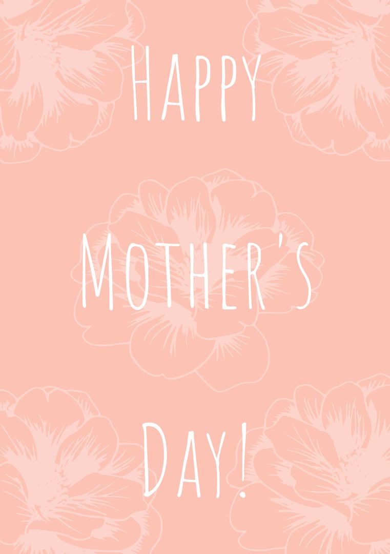 Mother's Day Greeting with Floral Design on Pink Background