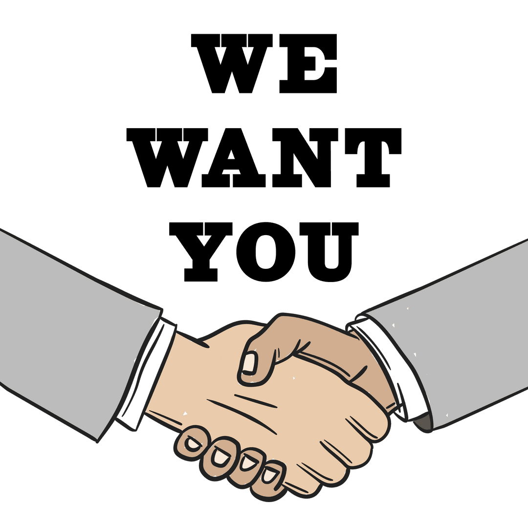 Transparent Handshake We Want You Graphic Design Partnership