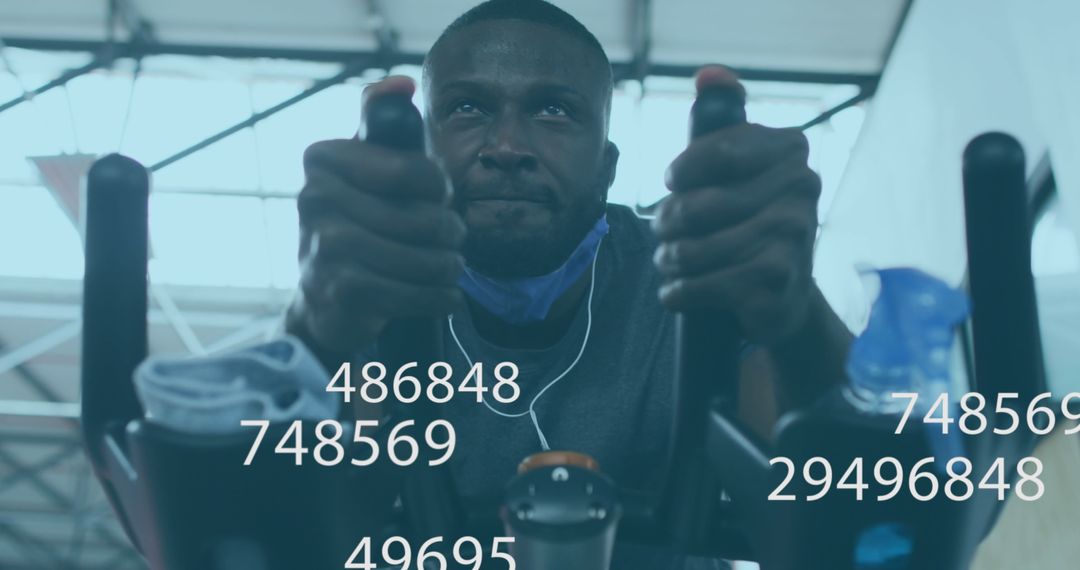 Man Exercising with Face Mask in Gym Amid Covid-19