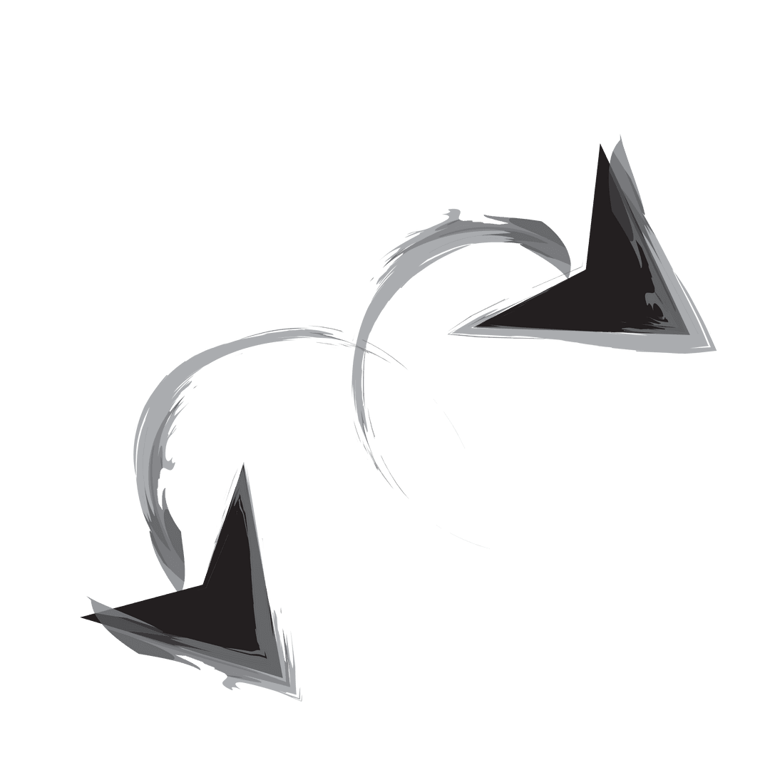 Black Swooshing Arrows with Transparent Background