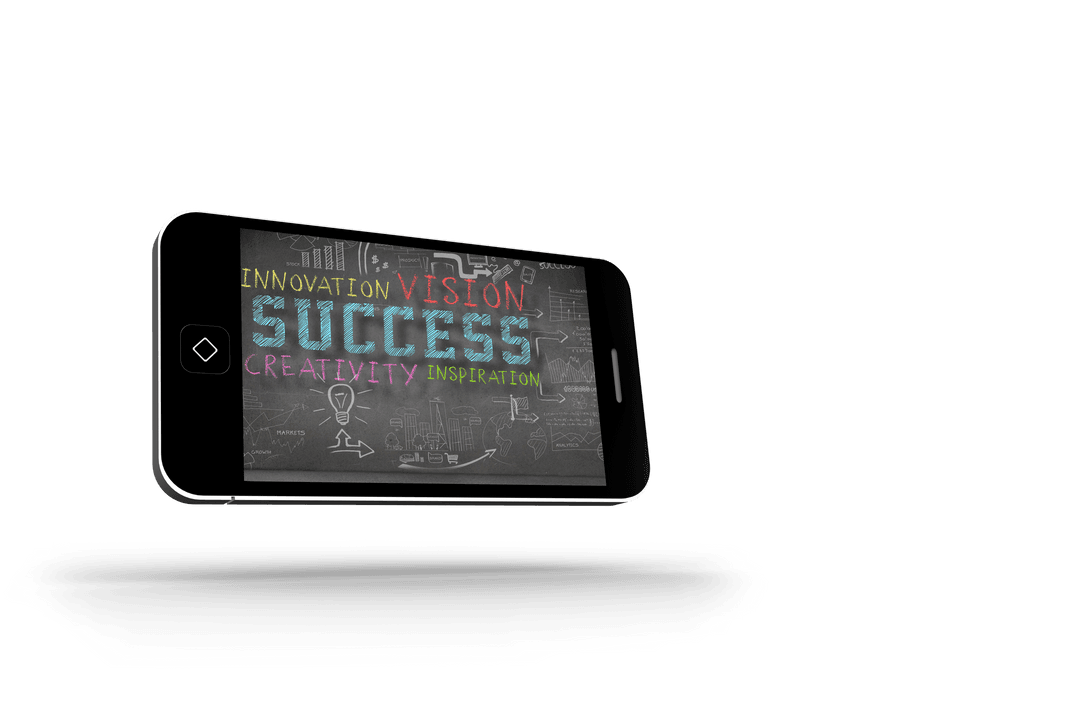 Transparent Smartphone Success Plan Illustration on Chalkboard