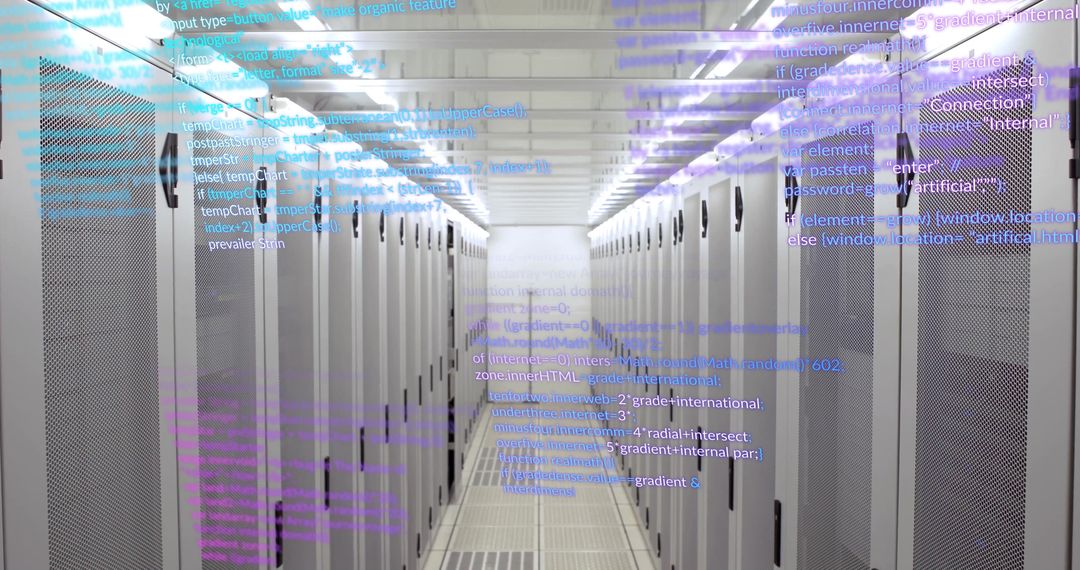 Modern Data Center with Programming Code Overlay