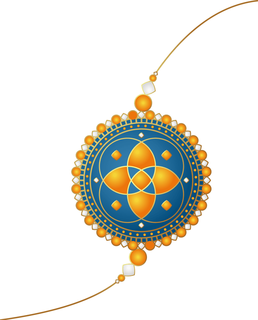 Transparent Luxury Ornamental Medallion Design with Gold Cords