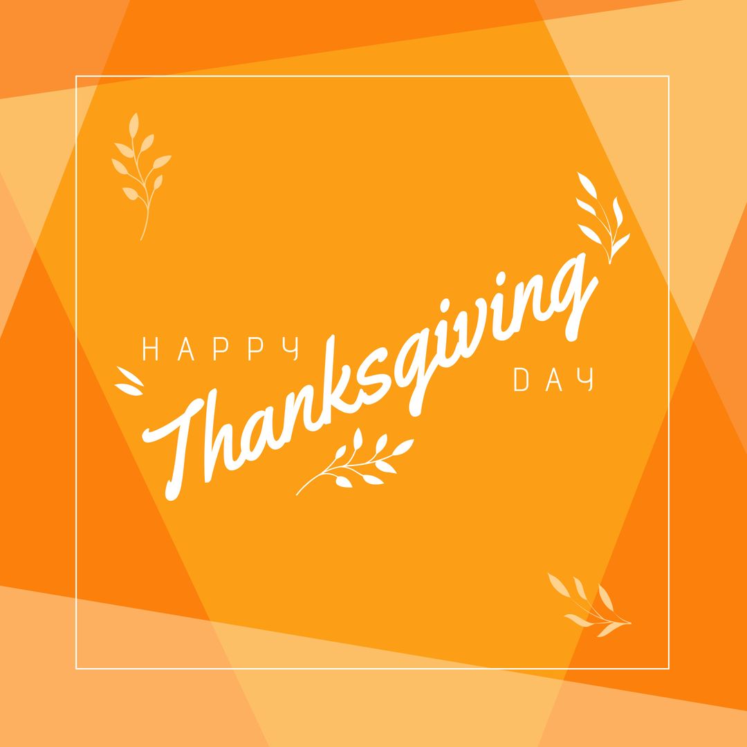 Happy Thanksgiving Day Typography with Autumn Colors