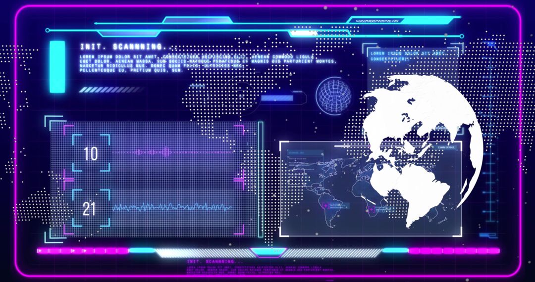 Digital Data Processing Interface with Globe Visualization