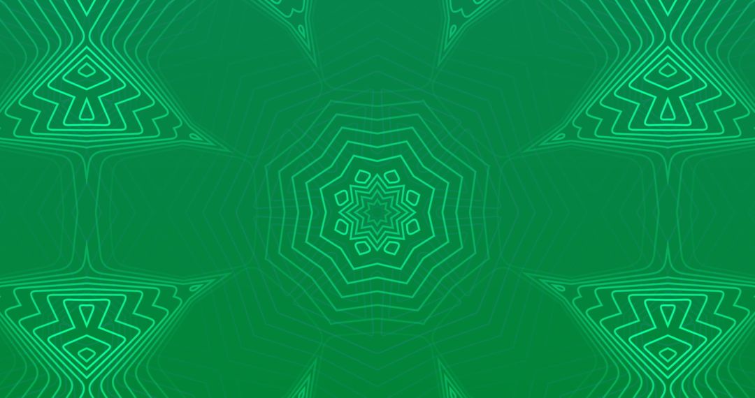 Hypnotic Kaleidoscope Design with Green Abstract Patterns
